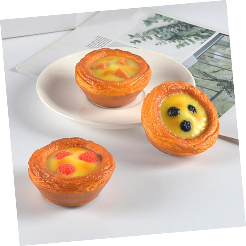 6Pcs Realistic Artificial Egg Tart Display Simulation Dessert For Bakery Decor - Image 3