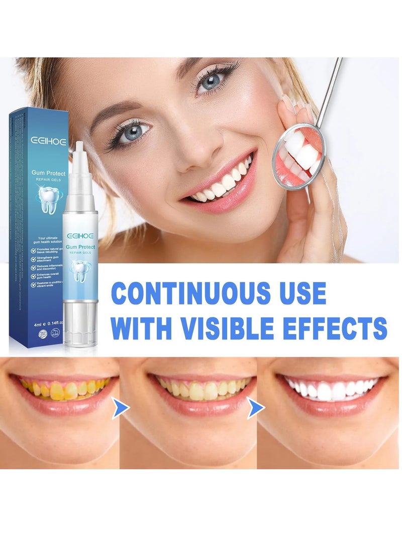 EELHOE جوهر تبييض الأسنان، جل معجون الأسنان لإصلاح الأسنان وتخفيف اللثة، قلم تبييض الأسنان مع نتائج فورية، آمن ولطيف لإزالة البقع من الأسنان لتقليل الاصفرار (1 قطعة) - Image 3