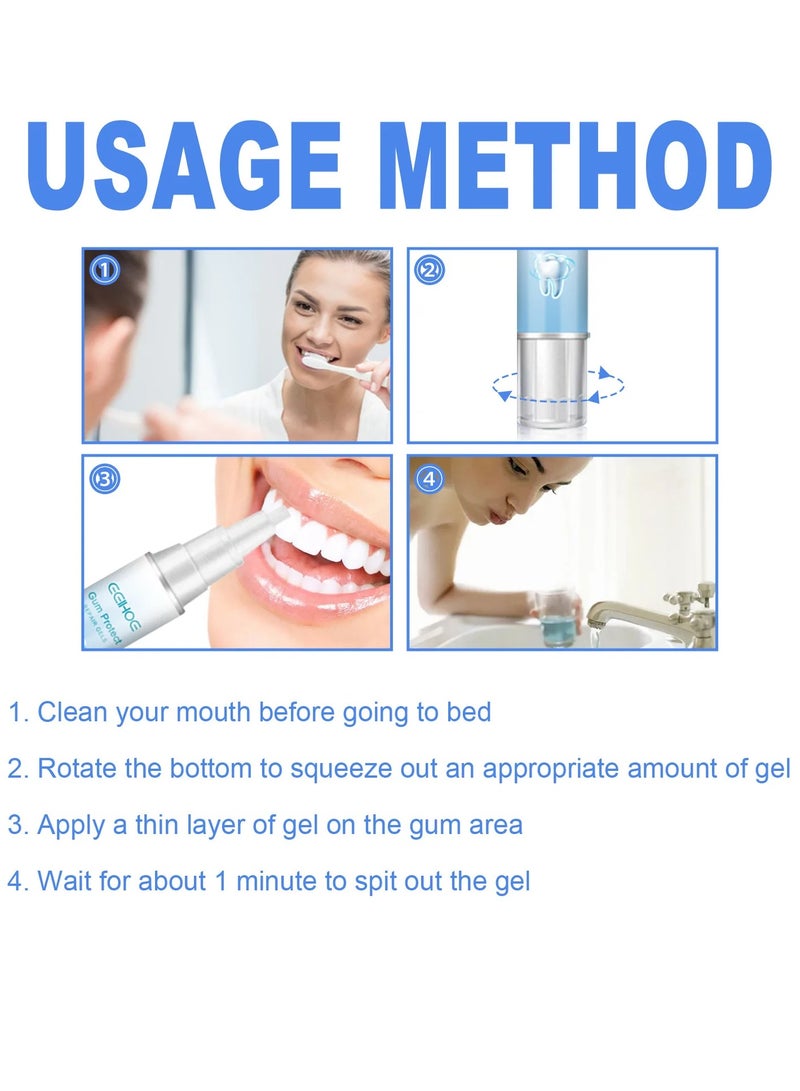 EELHOE جوهر تبييض الأسنان، جل معجون الأسنان لإصلاح الأسنان وتخفيف اللثة، قلم تبييض الأسنان مع نتائج فورية، آمن ولطيف لإزالة البقع من الأسنان لتقليل الاصفرار (1 قطعة) - Image 5