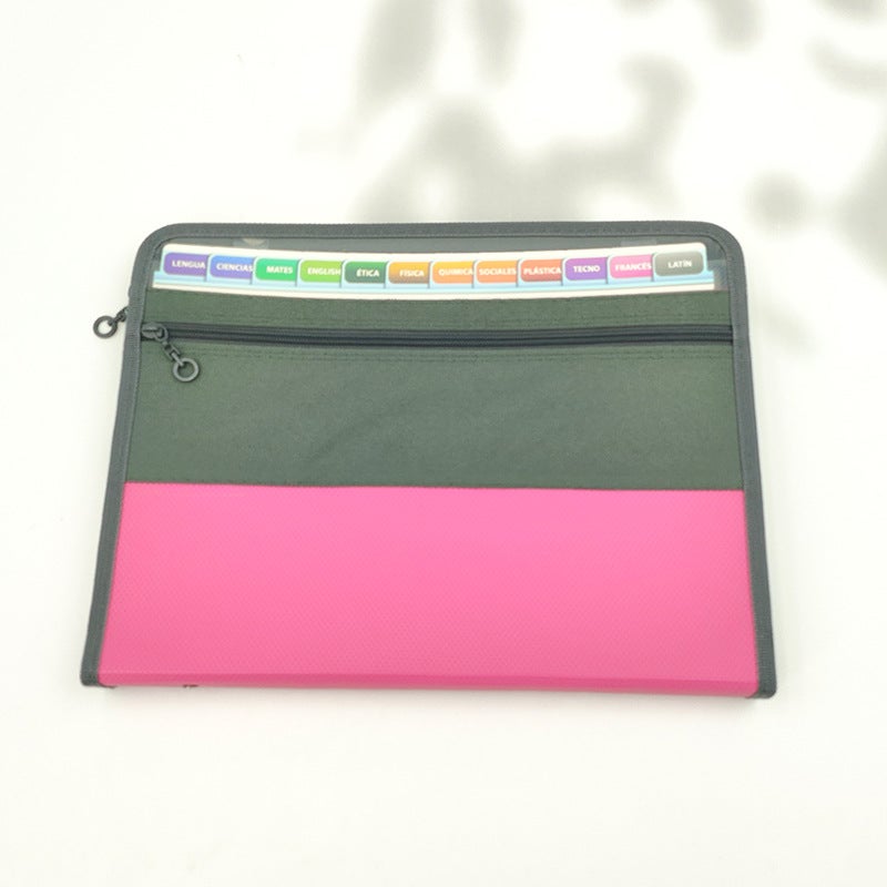 13-Grids A4 Zipper Accordion Bag Simple Multi-Layer Classification Folder Office Storage File Bag Multi-Function - Image 1