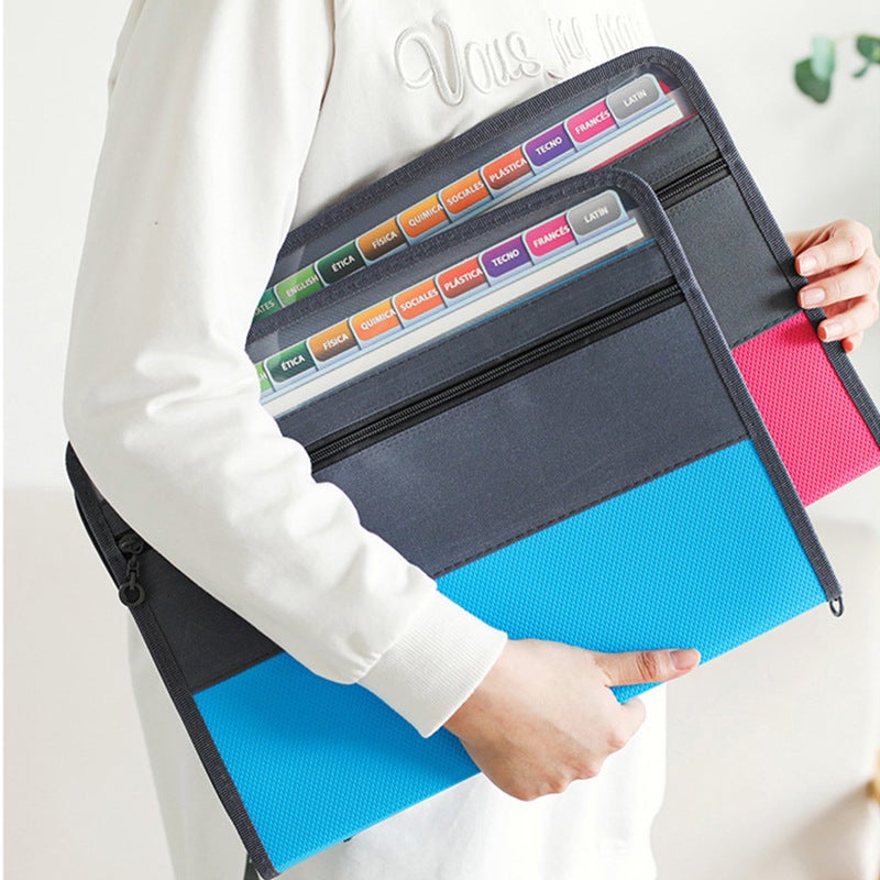 13-Grids A4 Zipper Accordion Bag Simple Multi-Layer Classification Folder Office Storage File Bag Multi-Function - Image 3