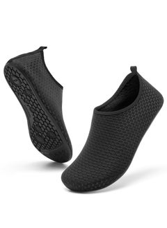 Excefore Water Shoes Women's Men's Outdoor Beach Swimming Aqua Socks Quick-Dry Barefoot Shoes Surfing Yoga Pool Exercise  (Black, 42-43, 26.2cm)  - Image 2