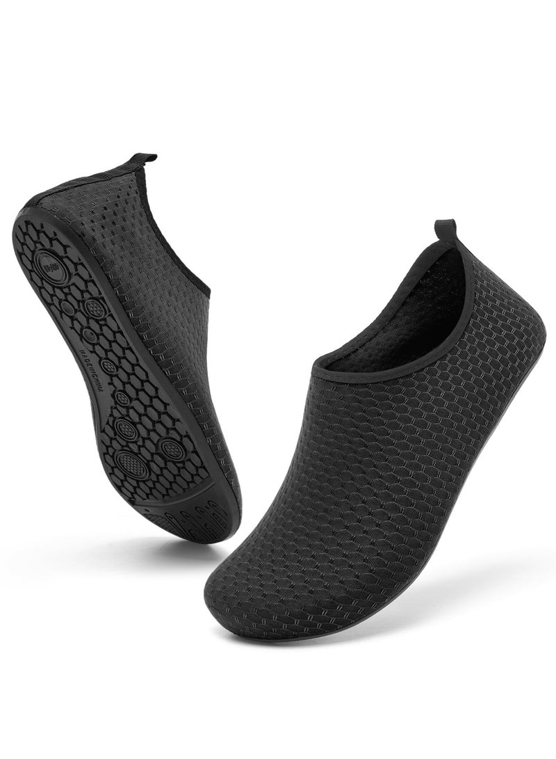 Excefore Water Shoes Women's Men's Outdoor Beach Swimming Aqua Socks Quick-Dry Barefoot Shoes Surfing Yoga Pool Exercise  (Black, 42-43, 26.2cm) - Image 2