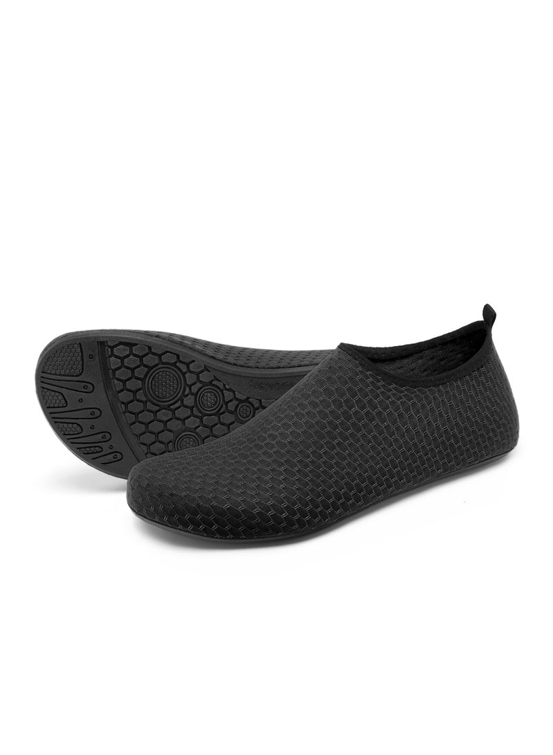 Excefore Water Shoes Women's Men's Outdoor Beach Swimming Aqua Socks Quick-Dry Barefoot Shoes Surfing Yoga Pool Exercise  (Black, 42-43, 26.2cm) - Image 3