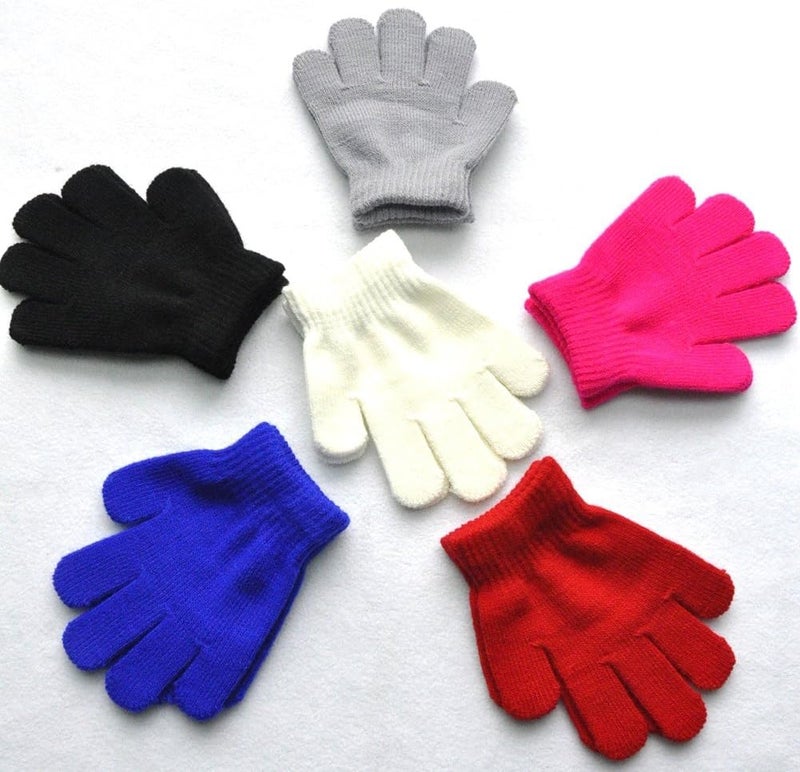 BaiX Little Kids Solid Winter Knitted Full Finger Gloves, 3-8 Years Old - Image 4