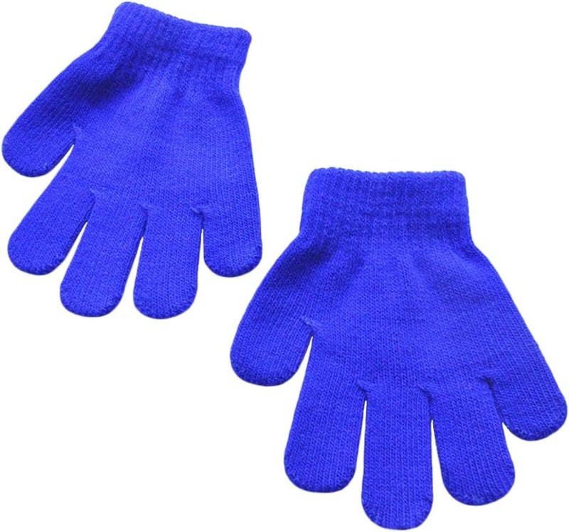 BaiX Little Kids Solid Winter Knitted Full Finger Gloves, 3-8 Years Old - Image 1