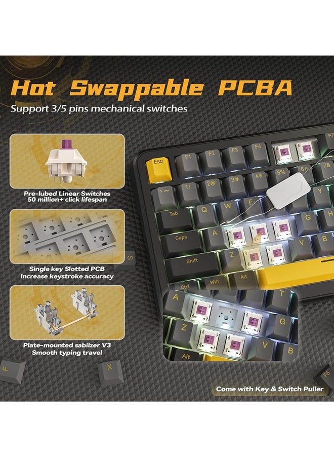 X85Pro Game Mechanical Keyboard Three Mode RGB Bluetooth Wireless Customization Hot Plug With Display Screen Office