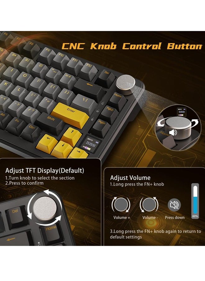 X85Pro Game Mechanical Keyboard Three Mode RGB Bluetooth Wireless Customization Hot Plug With Display Screen Office