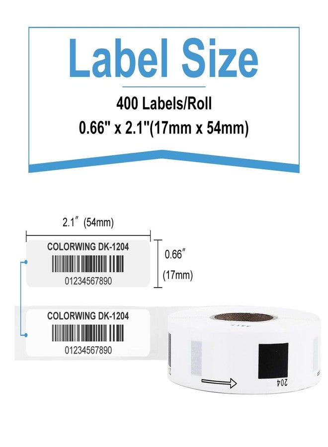 COLORWING Labels Compatible for Brother DK-1204 (0.66" x 2.1"), Multipurpose Return Address Die-Cut Label Roll, Use with QL 700 810w 820nwb Printers (10 Rolls + 2 Frame) - Image 2