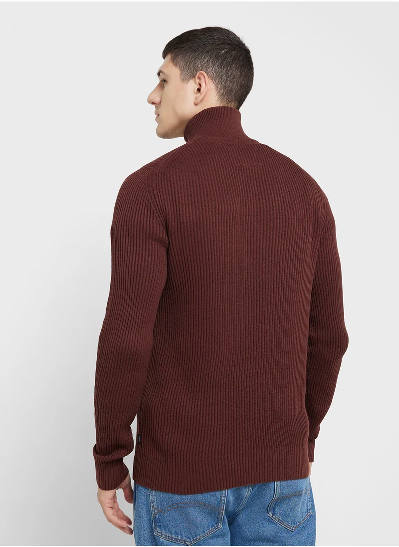 JACK & JONES Half Zip Knitted Sweater