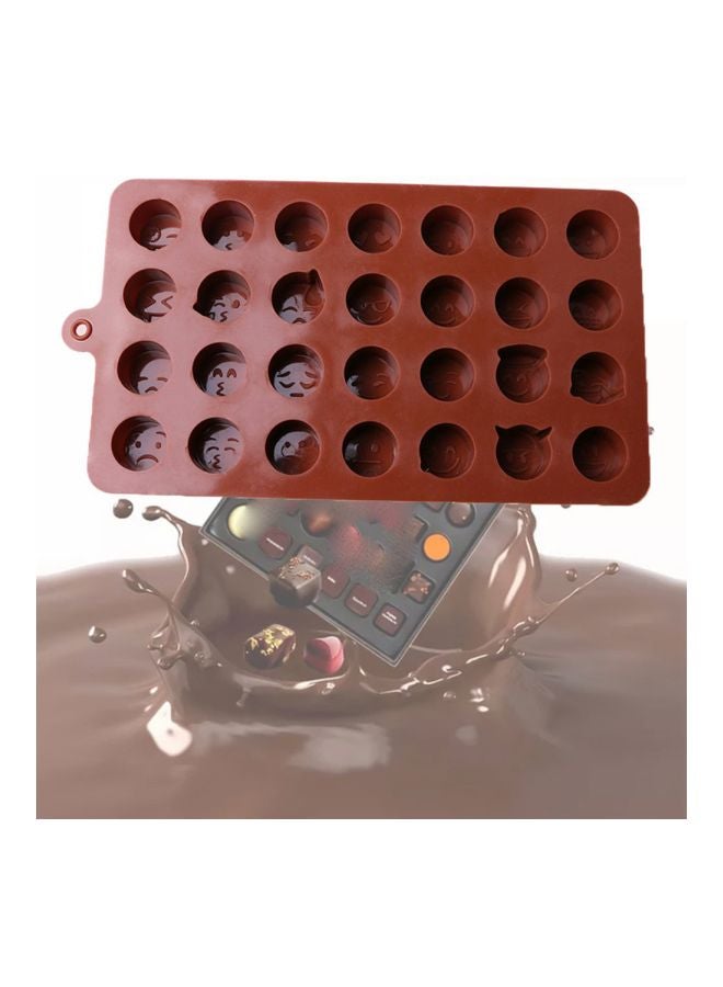 Emoji Expression Chocolate Mould Brown 198x109mm - Image 5