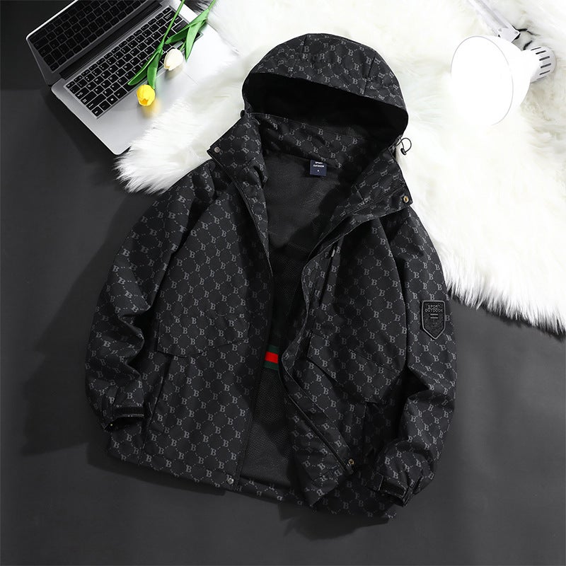 Generic 2023 Spring Unisex Windproof Jacket for Couples Black  - Image 1