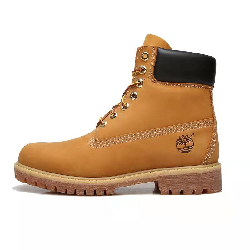 Can'T Kick Classic Rhubarb Boots Thick Bottom Martin Boots Men'S Couple'S First Layer Cowhide Outdoor High-Top Boots Black - Image 1