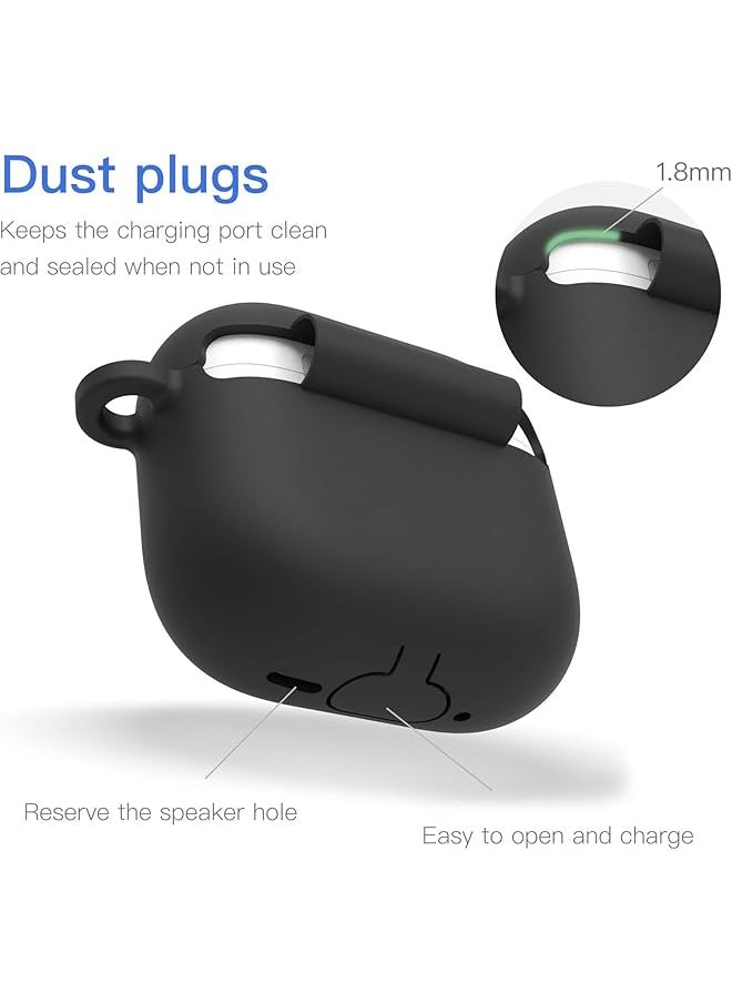 erorex - Case For Airpods 4 Protective Cover Airpods Case For 4Th Generation Case Cover With Lanyard Hand Strap Premium Silicone Case Cover Fully Protective With Front Led Visible Black - Image 1