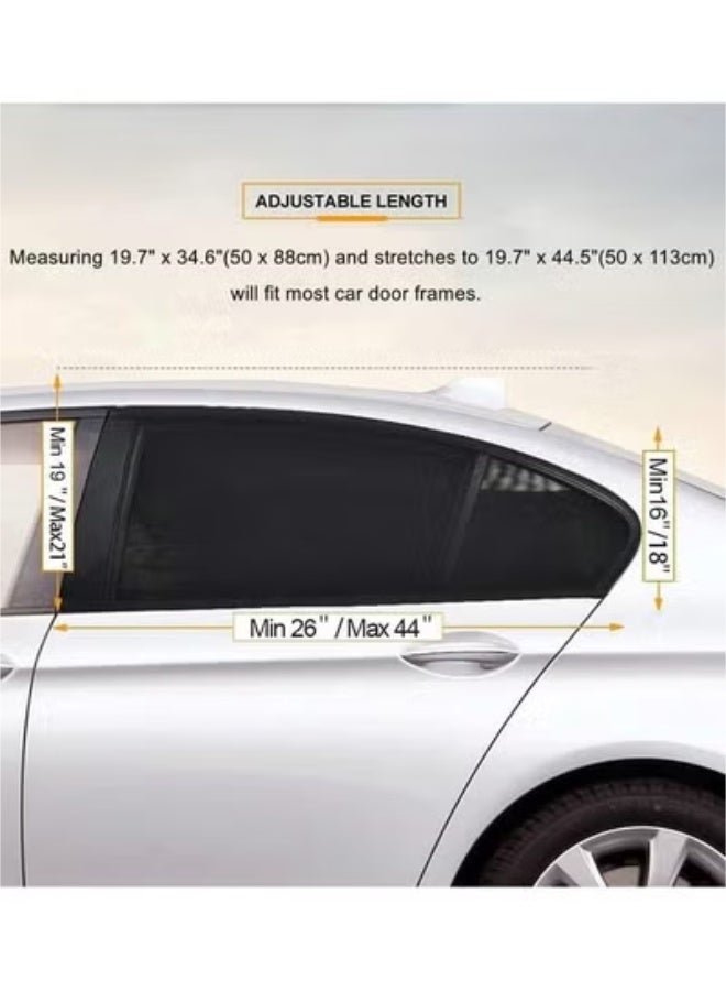 Universal Car Window Shade For  Baby Universal Fit Adjustable Side Window Shade Breathable Mesh Car Curtains Window Net Car Rear Door Outdoor Camping Netting Suitable for SUV models 4Pcs - Image 4