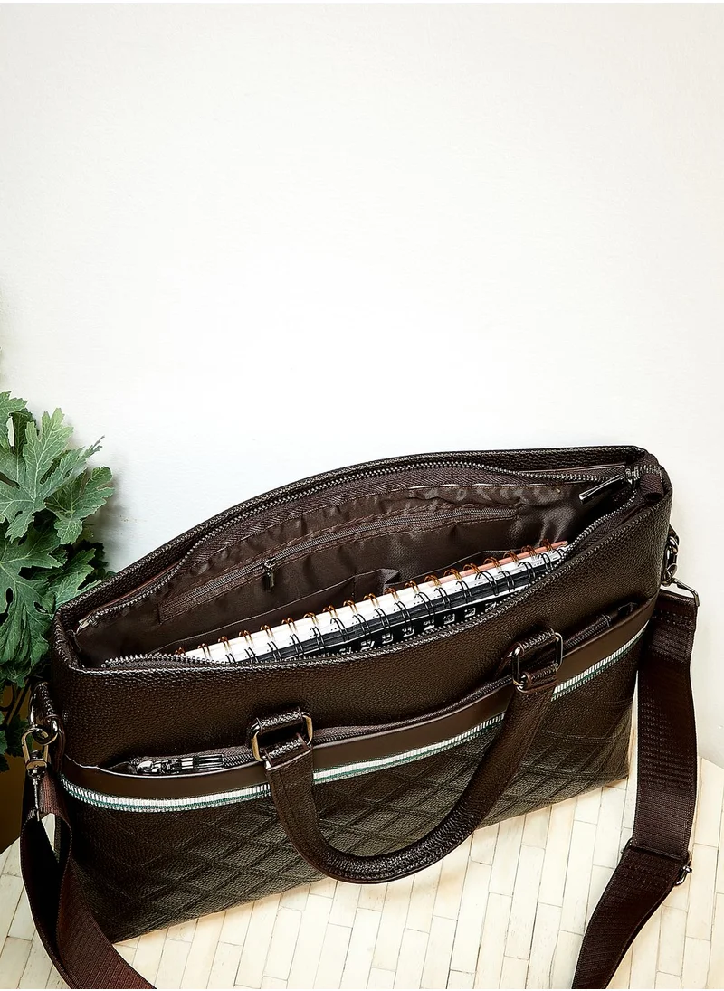 Robert Wood Webbing Detail Laptop Bag