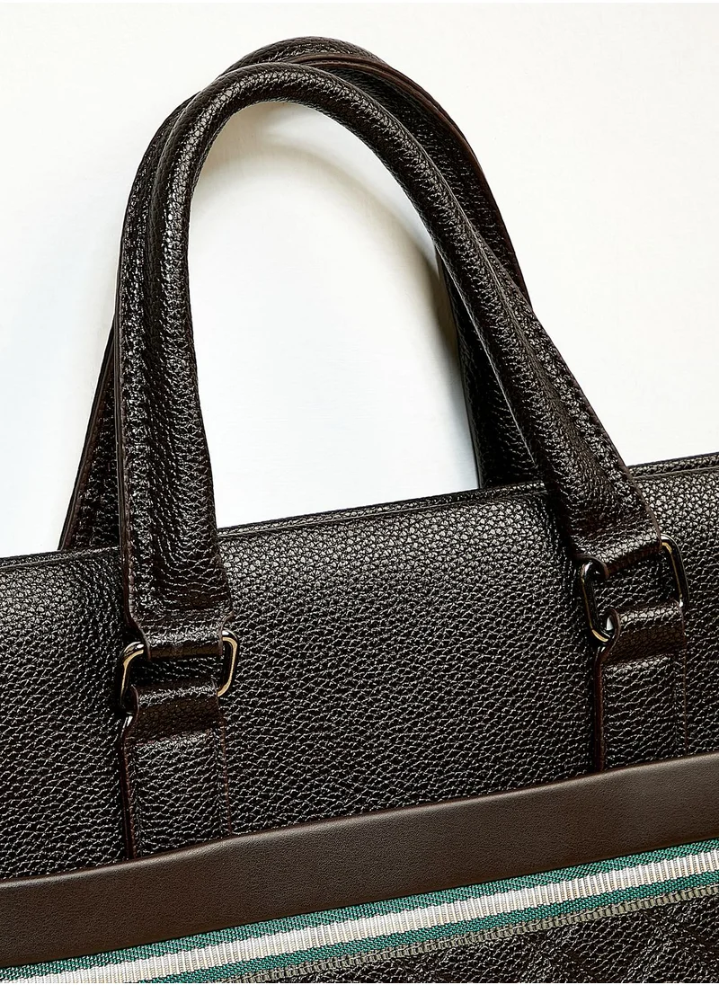Robert Wood Webbing Detail Laptop Bag