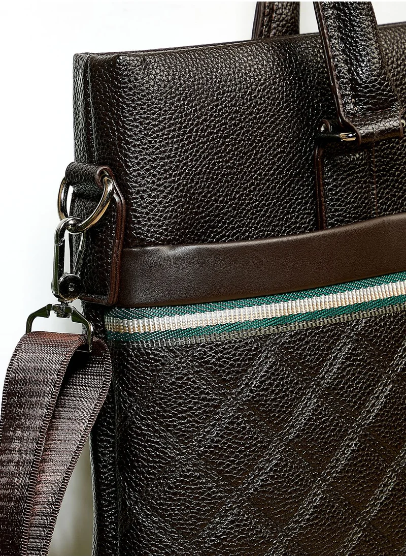 Robert Wood Webbing Detail Laptop Bag