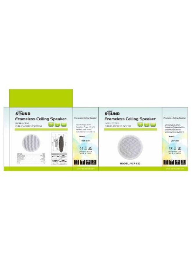View Sound Frameless Ceiling Speaker VCF-830 - Image 3