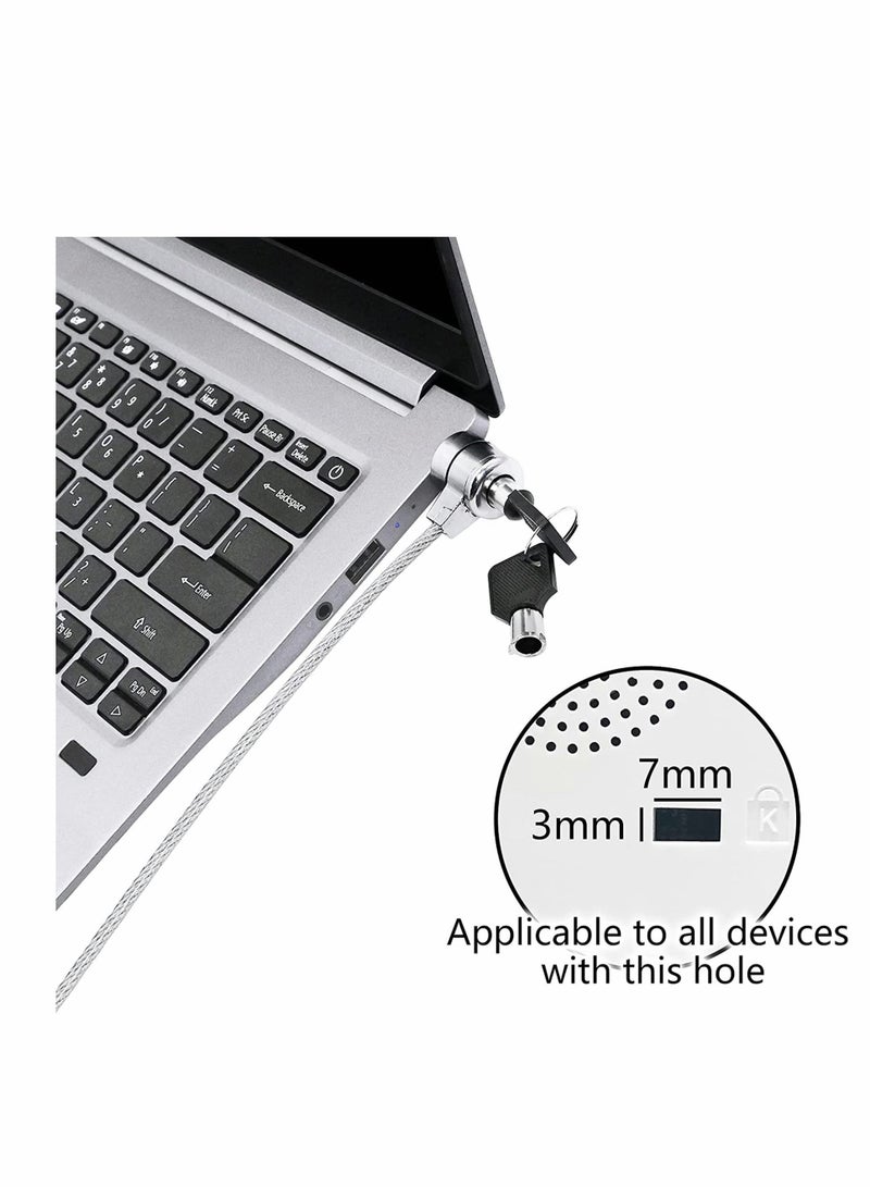 KASTWAVE Laptop Lock, 1.2M Universal Laptop Notebook Combination Lock Security Cable, Office Dormitory Meeting Study Room Security Lock, for Most Notebooks, Desktops, Projectors LCD Key Lock with 2 Keys  - Image 4