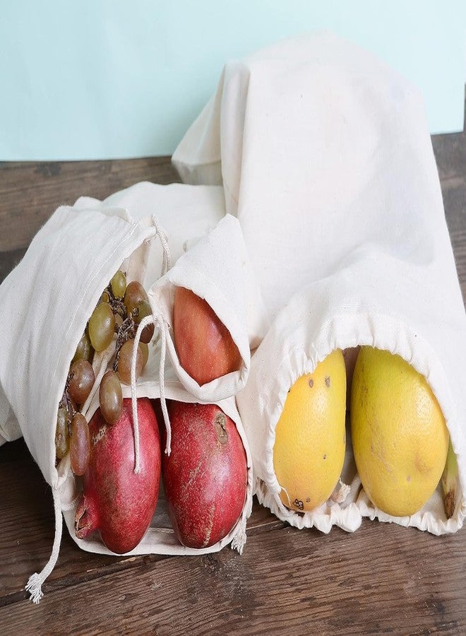 Birdbrid Cotton Muslin Drawstring Bags 10x12 Inch Natural Reusable Gift Pouches for Candy, Party Favors, Wedding, Packaging & Crafts Eco-Friendly Fabric Bags Pack of 4 - Image 5