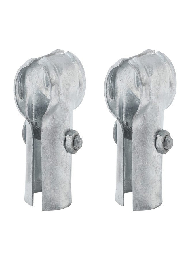VIVIDA End Rail Clamp 1-3/8''x1-3/8'', Chain Link Fence T Clamp, Galvanized Steel End Clamp for 1-3/8'' OD Pipe, 2 PCS, Bolts & Nuts Included, Silver - Image 1