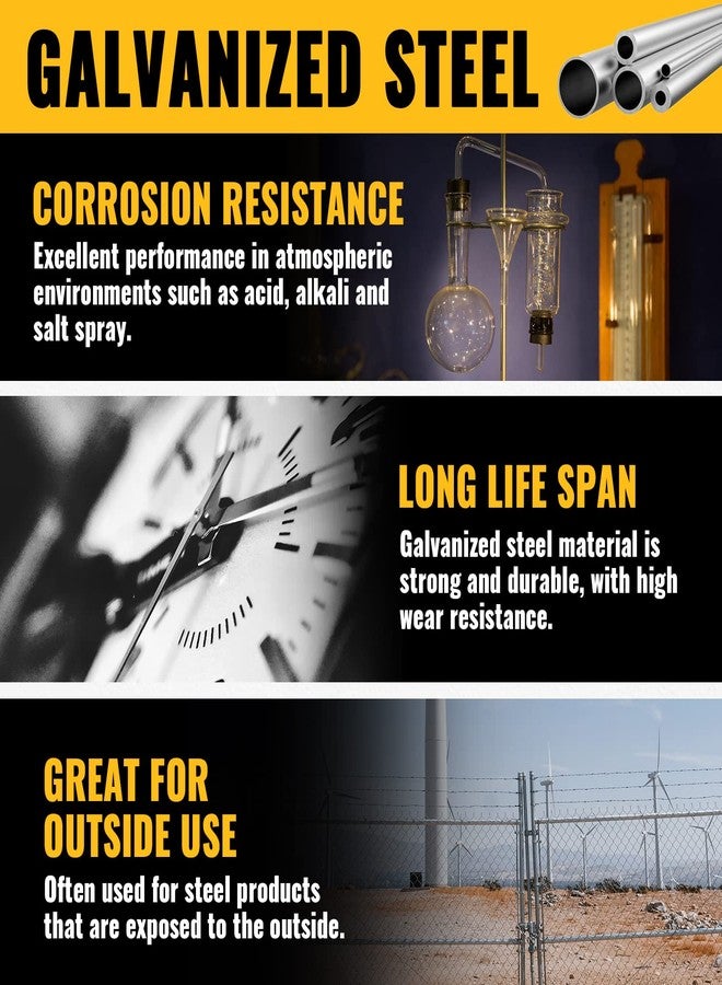 VIVIDA End Rail Clamp 1-3/8''x1-3/8'', Chain Link Fence T Clamp, Galvanized Steel End Clamp for 1-3/8'' OD Pipe, 2 PCS, Bolts & Nuts Included, Silver - Image 4