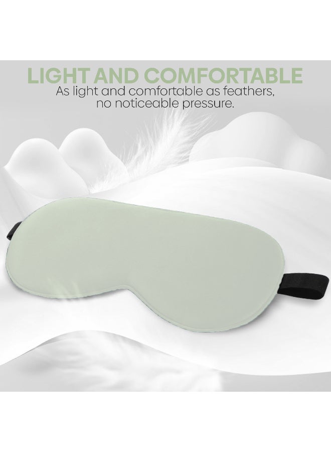 أرابيكو قناع نوم حريري، عبوة من قناعين للعينين للنوم، مصنوع من حرير التوت الطبيعي بنسبة 100% مع حزام قابل للتعديل، غطاء ناعم للغاية للعينين للسفر، لتخفيف انتفاخ العينين والاسترخاء (بلان سيلك لايت) - Image 3