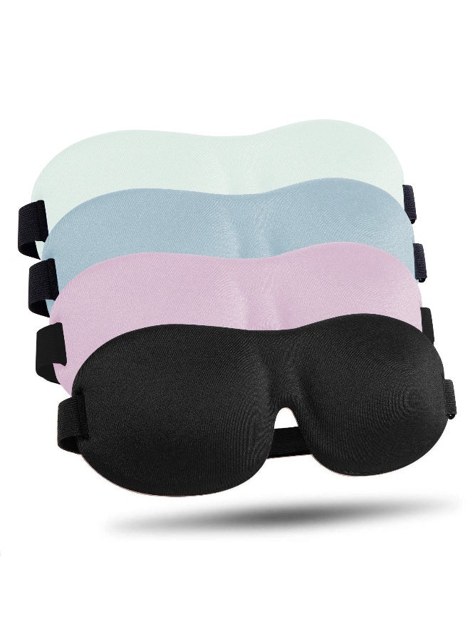 أرابيكو قناع نوم حريري، عبوة من قناعين للعينين للنوم، مصنوع من حرير التوت الطبيعي بنسبة 100% مع حزام قابل للتعديل، غطاء ناعم للغاية للعينين للسفر، لتخفيف انتفاخ العينين والاسترخاء (بلان سيلك لايت) - Image 1