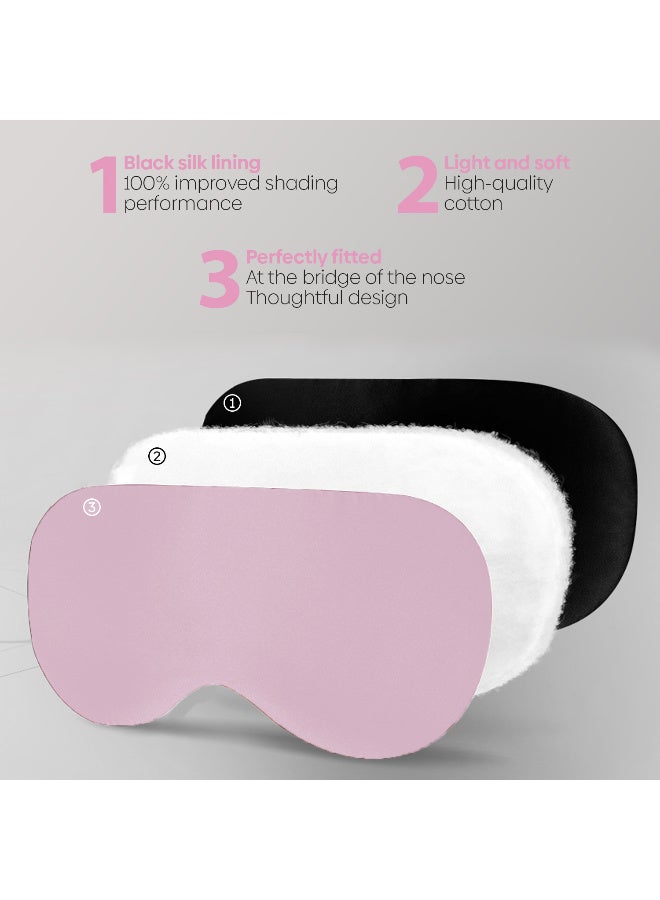 أرابيكو قناع نوم حريري، عبوة من قناعين للعينين للنوم، مصنوع من حرير التوت الطبيعي بنسبة 100% مع حزام قابل للتعديل، غطاء ناعم للغاية للعينين للسفر، لتخفيف انتفاخ العينين والاسترخاء (بلان سيلك لايت) - Image 2