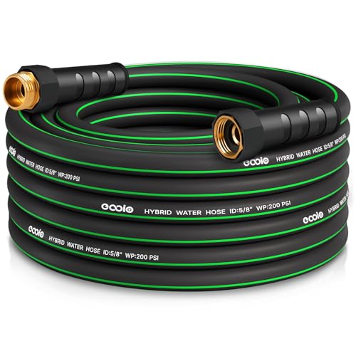 EOOIO Heavy Duty Garden Hose 25ft NONEXPANDABLE Flexible Water Hose Kink Resistant Lightweight Hybrid Hose Leakproof Hose Male to Female Fittings - Image 1