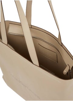 Calvin Klein Jeans Women's Sculpted Slim Tote Bag - Faux Leather, Beige  - Image 3