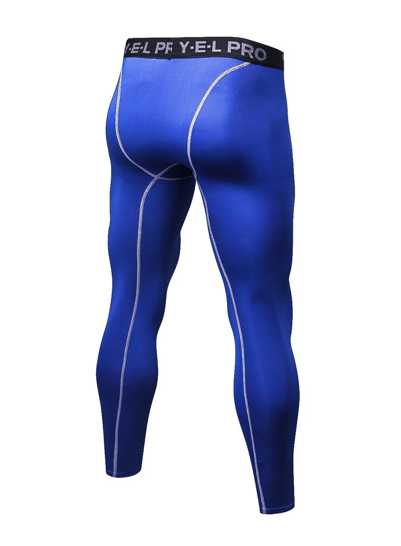 Men Quick Dry Breathable Elastic Running Trousers Blue  - Image 2