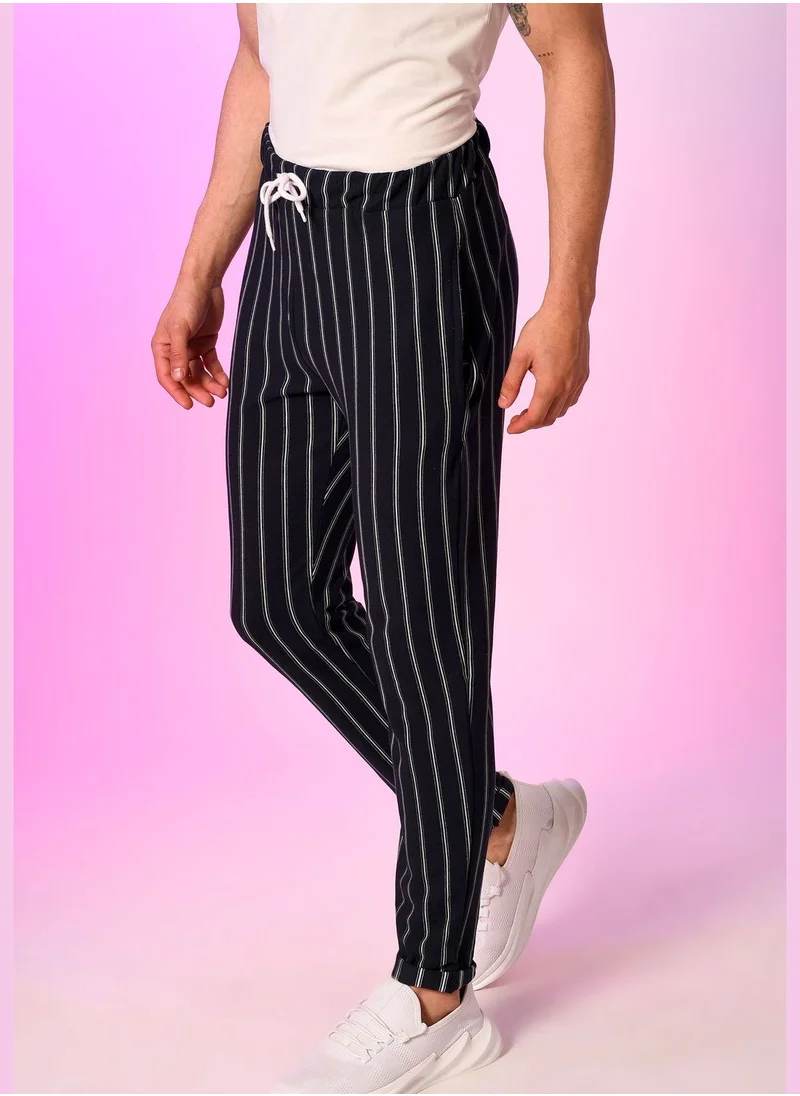 Campus Sutra Striped Track Pants