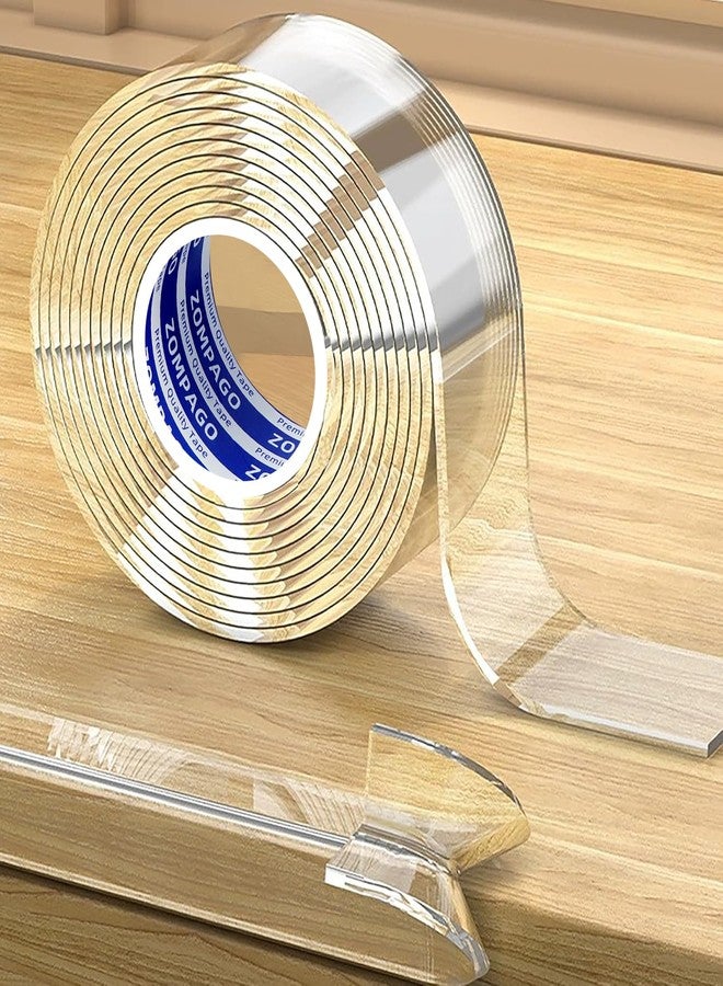 ZOMPAGO Clear Acrylic Edge Protector Tape, 2mm Thick x 2.6in x 13FT, Self Adhesive Transparent Bumper Strip for Table Edge, Crib Edge, Sharp Furniture Edge Protection, Baby Proofing - Image 1