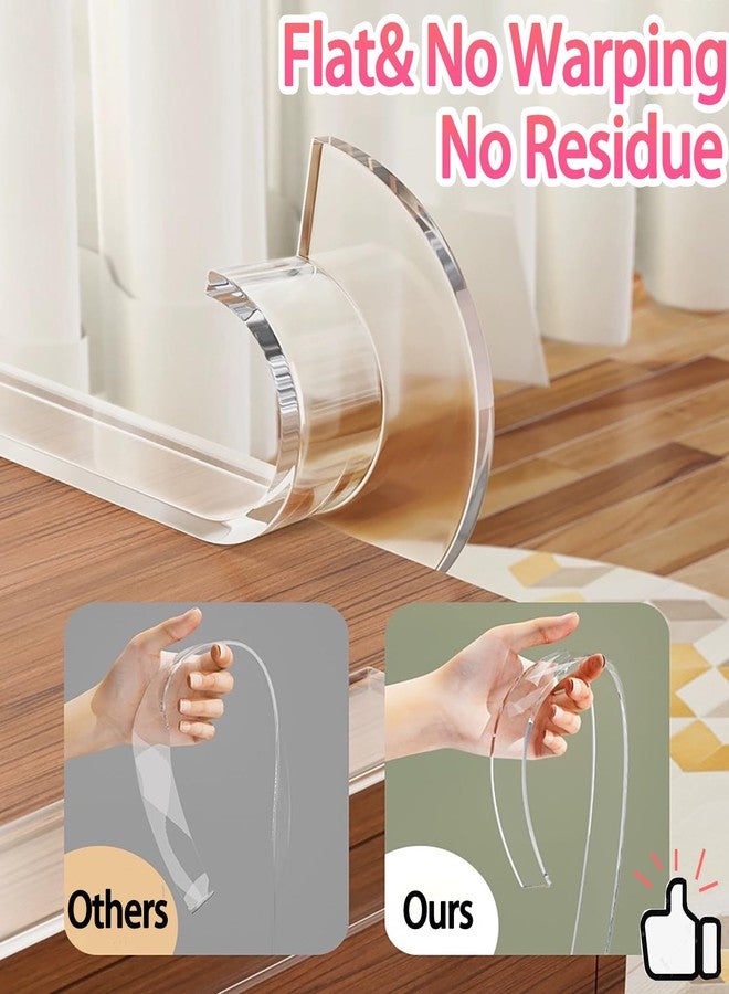 ZOMPAGO Clear Acrylic Edge Protector Tape, 2mm Thick x 2.6in x 13FT, Self Adhesive Transparent Bumper Strip for Table Edge, Crib Edge, Sharp Furniture Edge Protection, Baby Proofing - Image 5