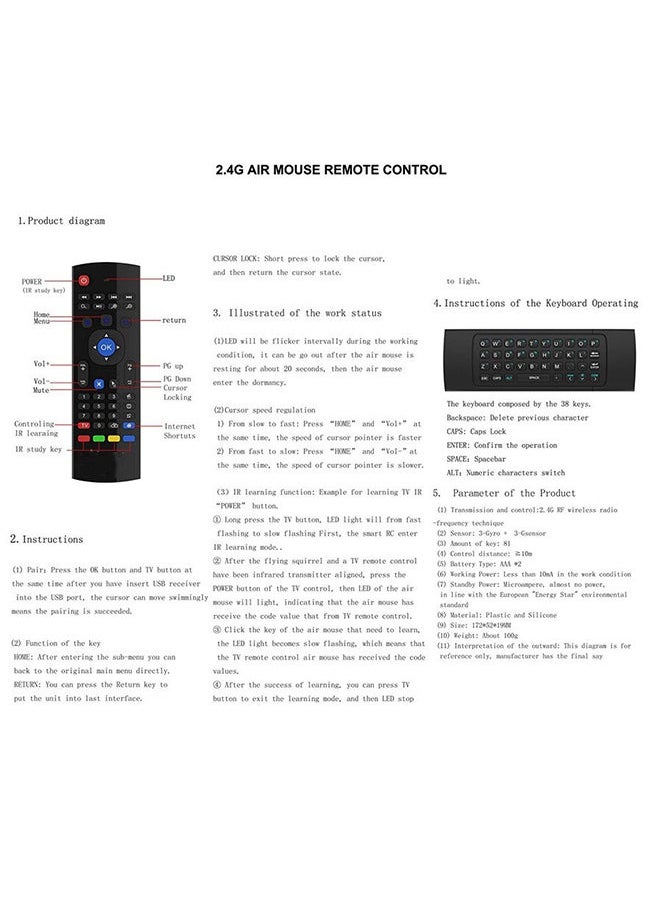 StarSat - R100 Air Mouse and Wireless Keyboard black - Image 1