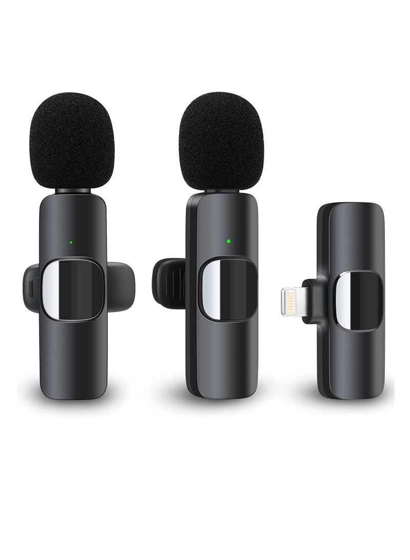 Wireless Lavalier Microphone for iPhone iPad, Plug-Play Wireless Mic for Recording, Live Stream, YouTube, TikTok, Facebook, Noise Reduction Auto-Sync - Image 1