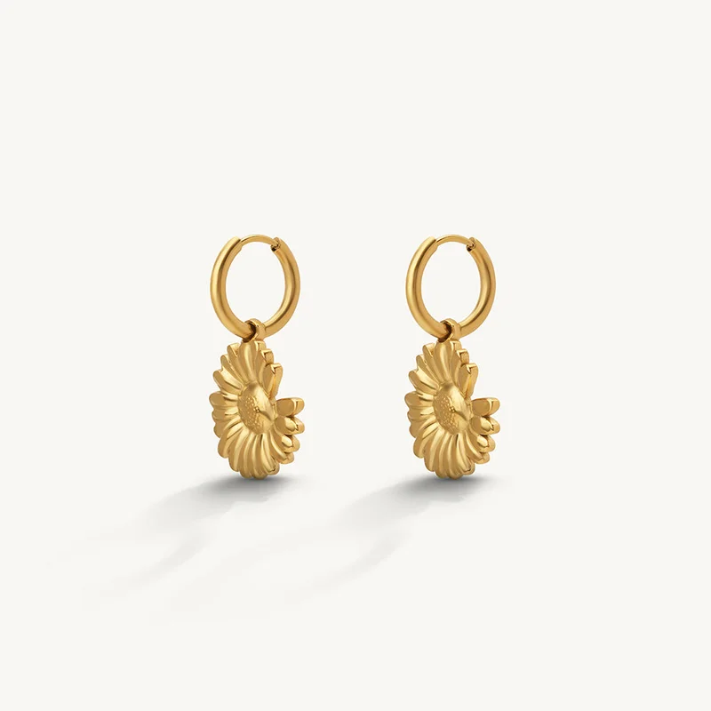Palmonas PALMONAS Radiant Floral Hoop Earrings for Women | 18K Gold Plated, Waterproof & Anti-Tarnish