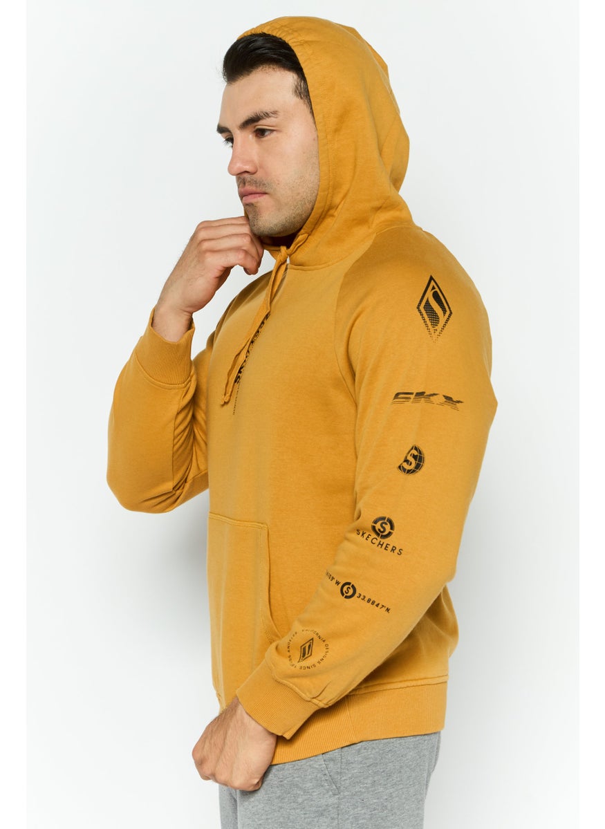 SKECHERS Men Sportswear Fit Long Sleeves Outdoor Sweatshirt, Mustard  - Image 3