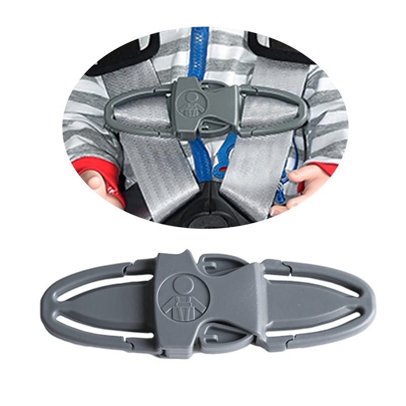 BxuanW Seat Chest Harness Clip Car Seat Safety Belt Clip Buckle Lock Stroller Chest Clip Universal Replacement for Kids Trend Adjustable Guard Gray