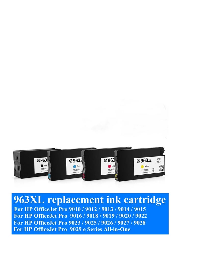 Terabyte حزم خراطيش الطابعة 963XL متوافقة مع خراطيش HP 963 لطابعة Officejet Pro 9010 9012 9020 9013 9014 9015 9016 9018 9019 9022 9025 (عبوة من 4) - Image 1