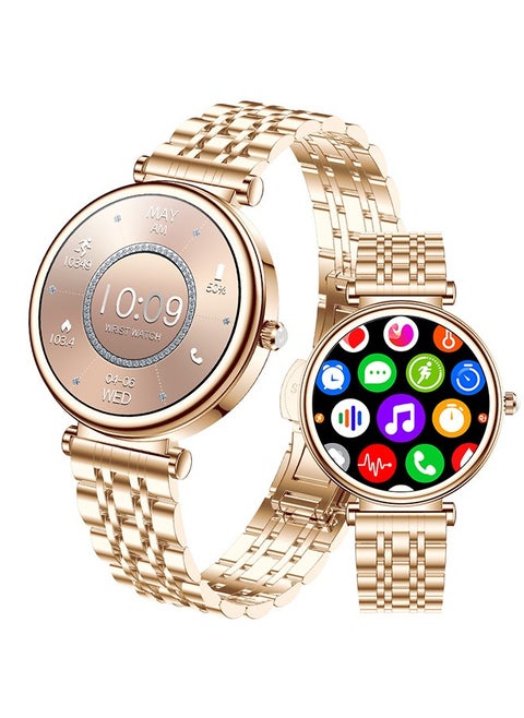 Smart Watches for Women with Diamonds, 1.27”HD Screen Bluetooth Smartwatch for Android iOS Phones, Waterproof Fitness Activity Trackers with Heart Rate/SpO2/BP/Sleep Monitor
