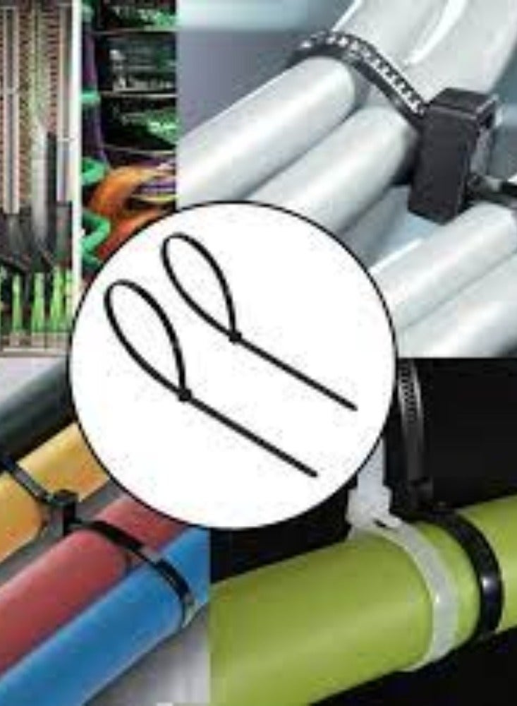 KNP KNP Black Multi-Purpose Nylon Cable Ties (250x3.6mm) are essential for professionals and DIY enthusiasts, offering reliable and efficient solutions for all your cable management and bundling needs.  - Image 2