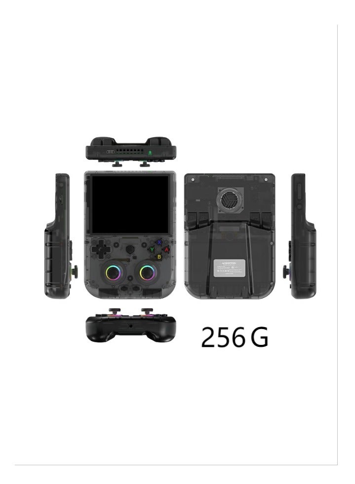 جهاز ألعاب محمول RG406V Unisoc T820 Android 13 بشاشة IPS تعمل باللمس بحجم 4 بوصات وبطارية سعة 5500 مللي أمبير في الساعة وواي فاي 5 جيجاهرتز وبلوتوث ومشغلات فيديو ريترو (256 جيجا، أسود) - Image 1