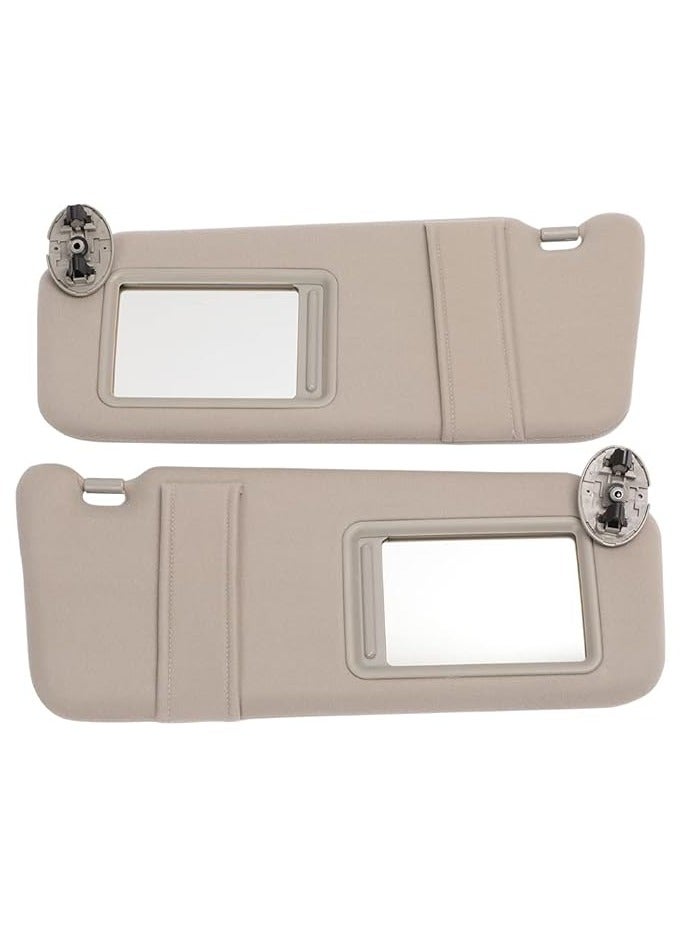 Pair Sun Visor Left Driver Right Passenger Side Compatible with 2007 2008 2009 2010 2011 Toyota Camry (Standard) (Beige) - Image 2