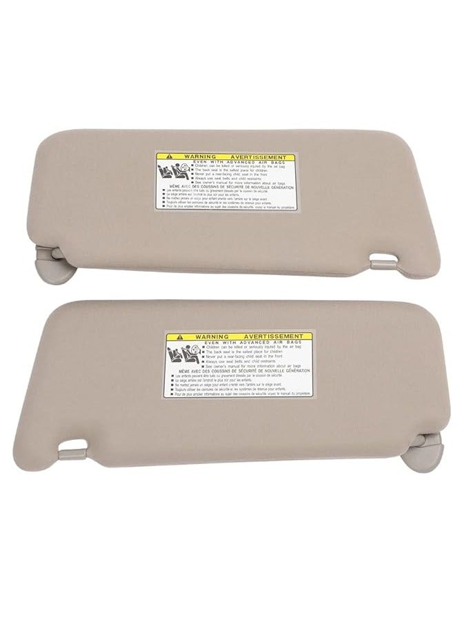 Pair Sun Visor Left Driver Right Passenger Side Compatible with 2007 2008 2009 2010 2011 Toyota Camry (Standard) (Beige) - Image 3