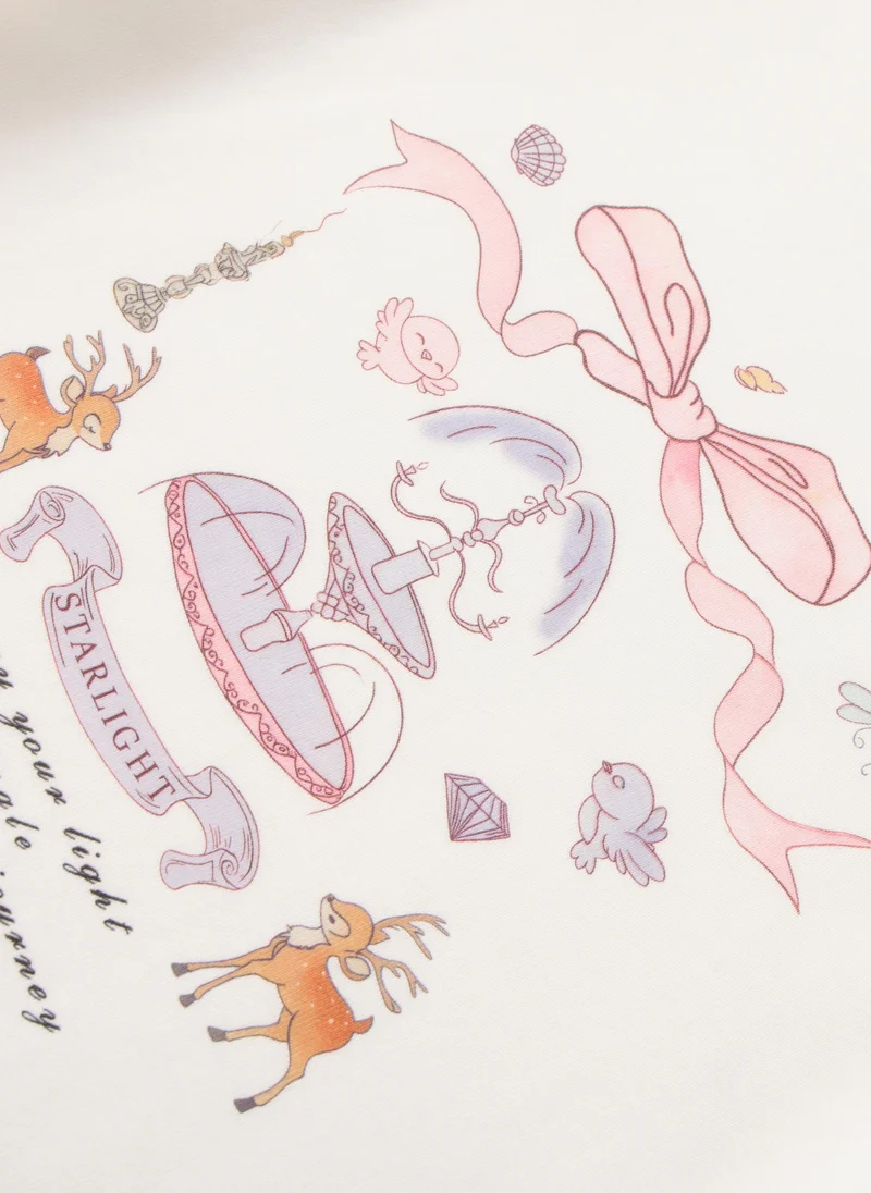 Balabala White Kids Girls Knit short sleeve suit for Women | Best Price UAE