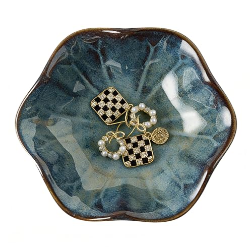 Mecaikru Ceramic Trinket Dish, Ring Tray, Decorative Jewelry Dish for Earrings Necklaces Watch Keys, for Women - Image 1