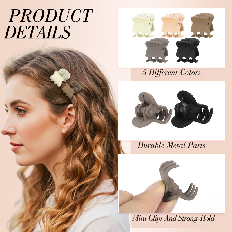 Obeoby 60 Pcs Mini Hair Clips, 5 Colors Small Claw Clips for Short Thin and Fine Hair, Hair Accessories for Women Girls Kids Little Tiny Barrettes Bulk Gifts - Image 4